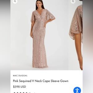 Mac Duggal Pink Sequin Gown